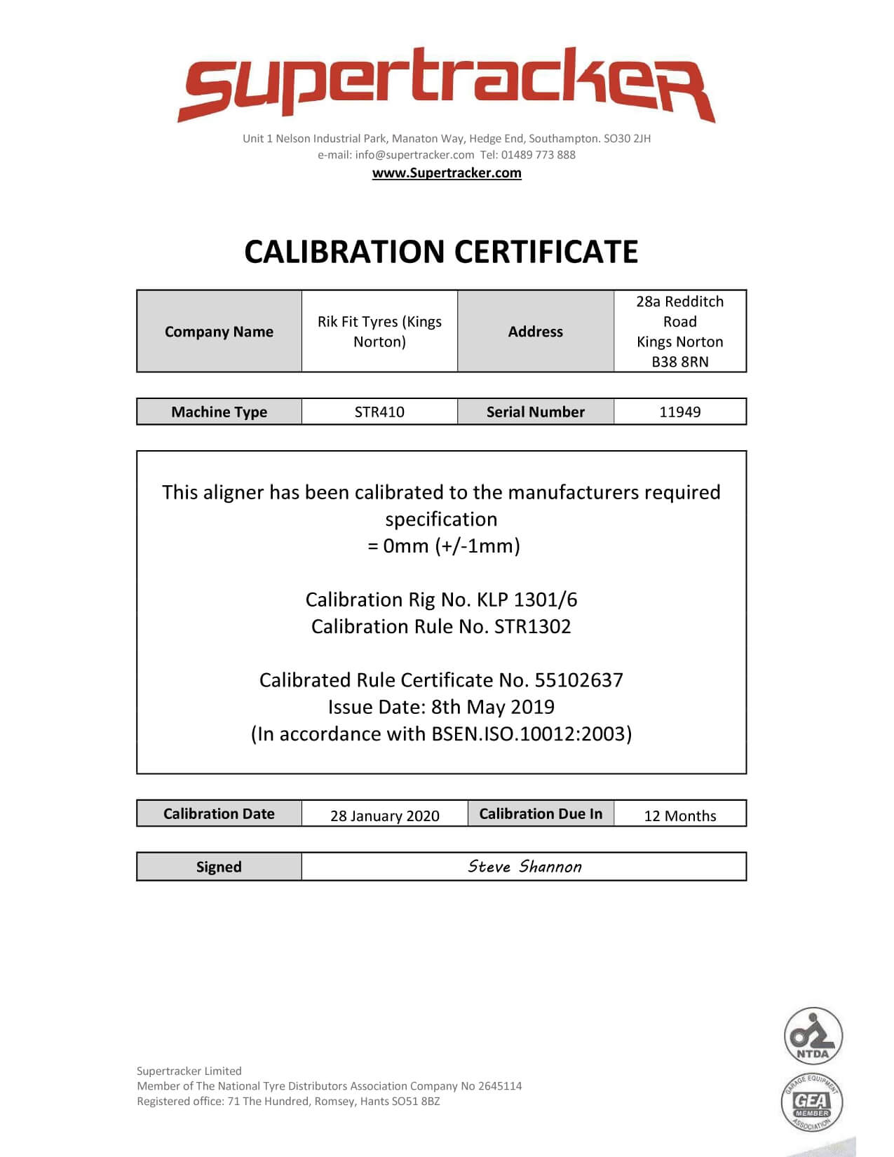 certificate