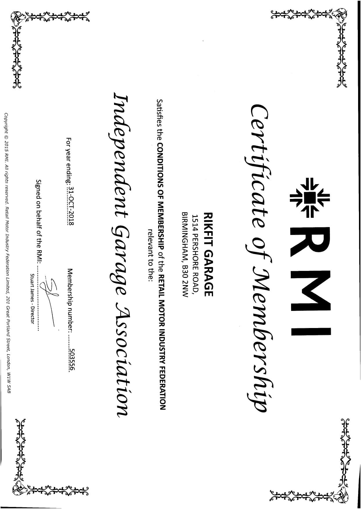 certificate