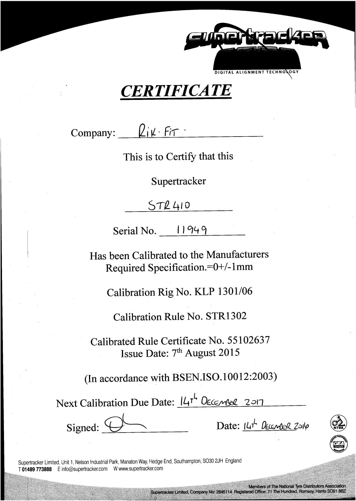 certificate