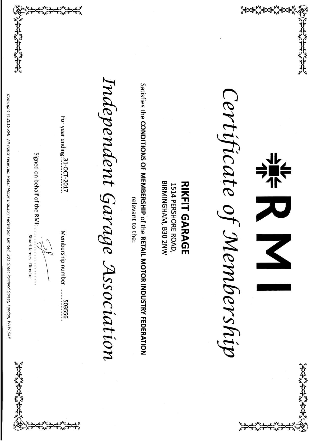 certificate