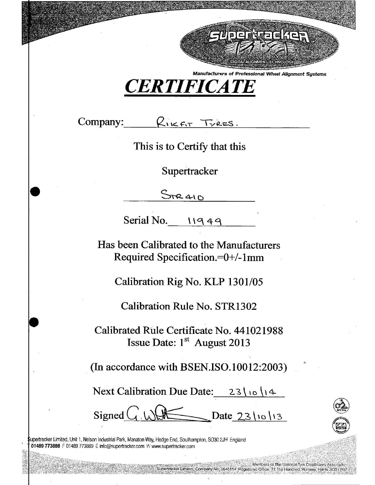 certificate